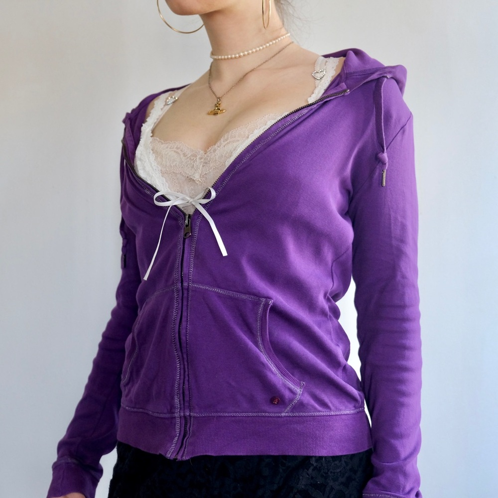 ESPRIT y2k Purple Slim Hoodie